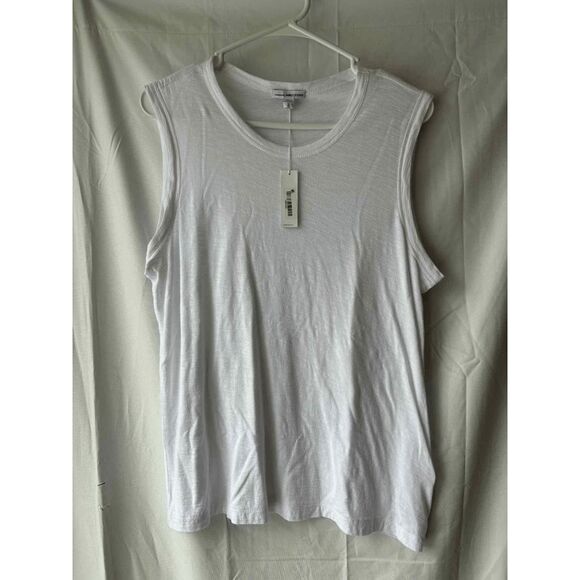 James Perse Sleeveless White Sheer Muscle Tank Size 2 - Picture 1 of 2